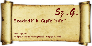 Szedmák Győző névjegykártya
